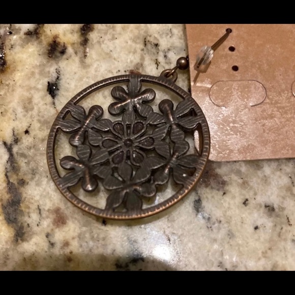 Boho Floral Round Colorful earrings. - Picture 3 of 3